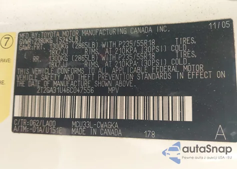 2006 Lexus Rx 330 из США, поврежденный, VIN 2T2GA31U46C047556